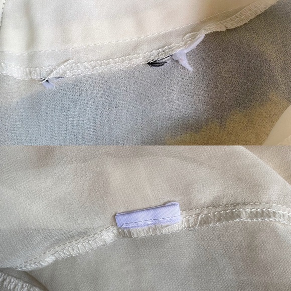 🐚 CLASSY BOW TIE PUFF SLEEVE SHEER BLOUSE! - Picture 11 of 15